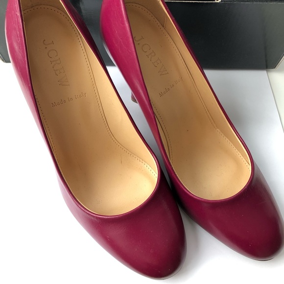 J. Crew Red leather round-toe pumps - Picture 2 of 4